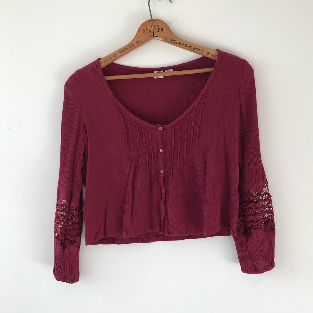 Roxy Long Sleeve Cropped Top